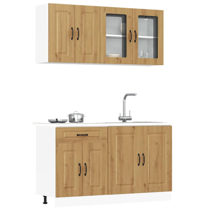 Set Mobili Da Cucina 4 Pz Kalmar Legno Vecchio In Truciolato