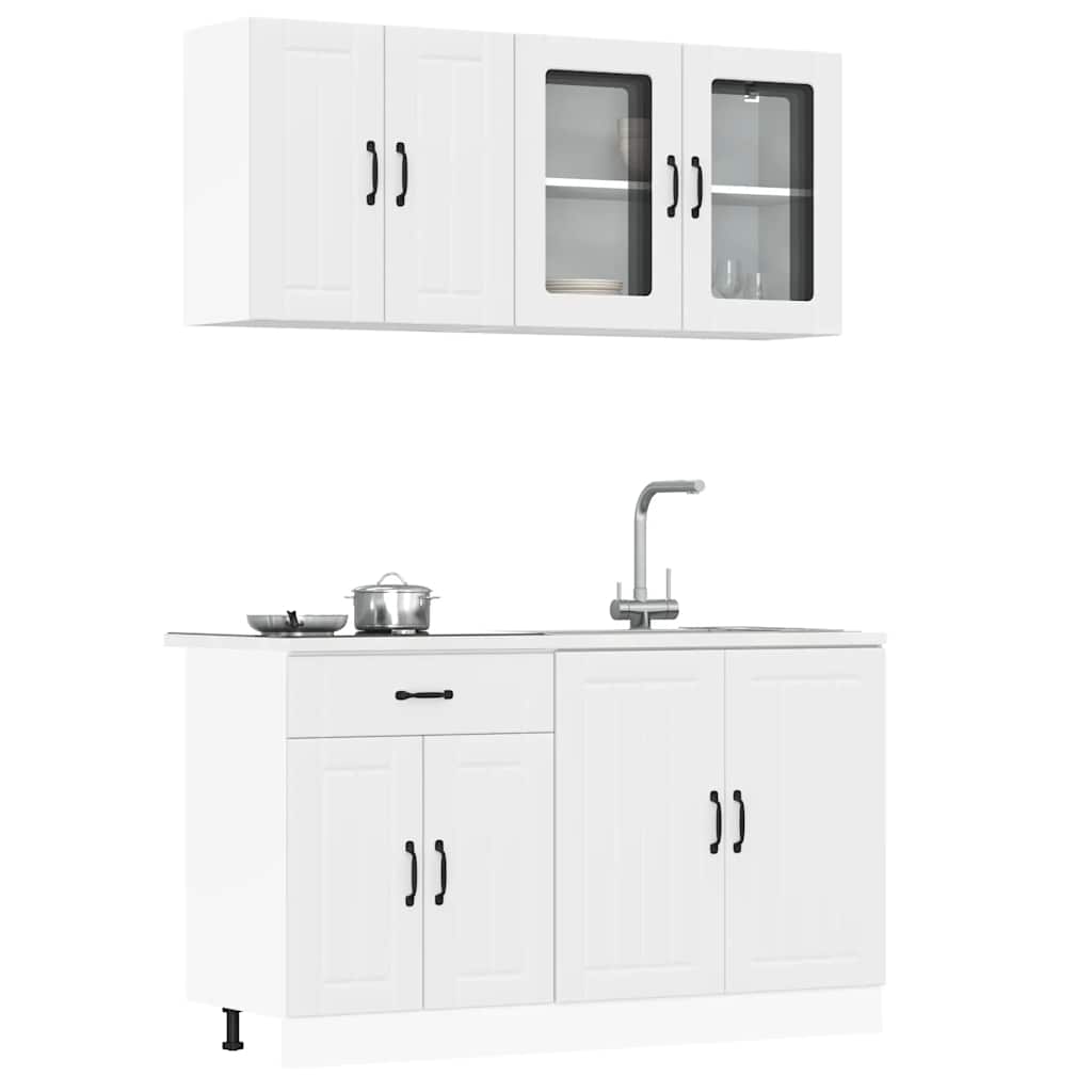Set Mobili Da Cucina 4 Pz Kalmar Legno Vecchio In Truciolato