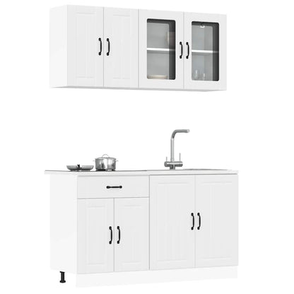 Set Mobili Da Cucina 4 Pz Kalmar Legno Vecchio In Truciolato