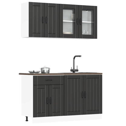 Set Mobili Da Cucina 4 Pz Kalmar Legno Vecchio In Truciolato