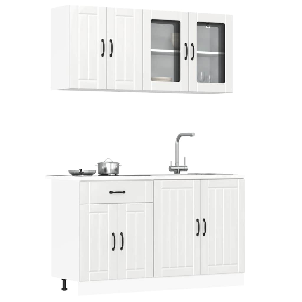 Set Mobili Da Cucina 4 Pz Kalmar Legno Vecchio In Truciolato