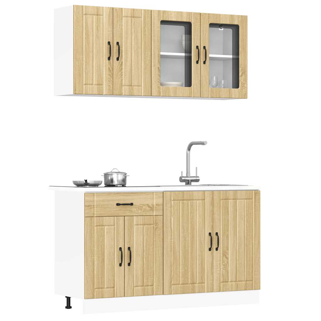 Set Mobili Da Cucina 4 Pz Kalmar Legno Vecchio In Truciolato