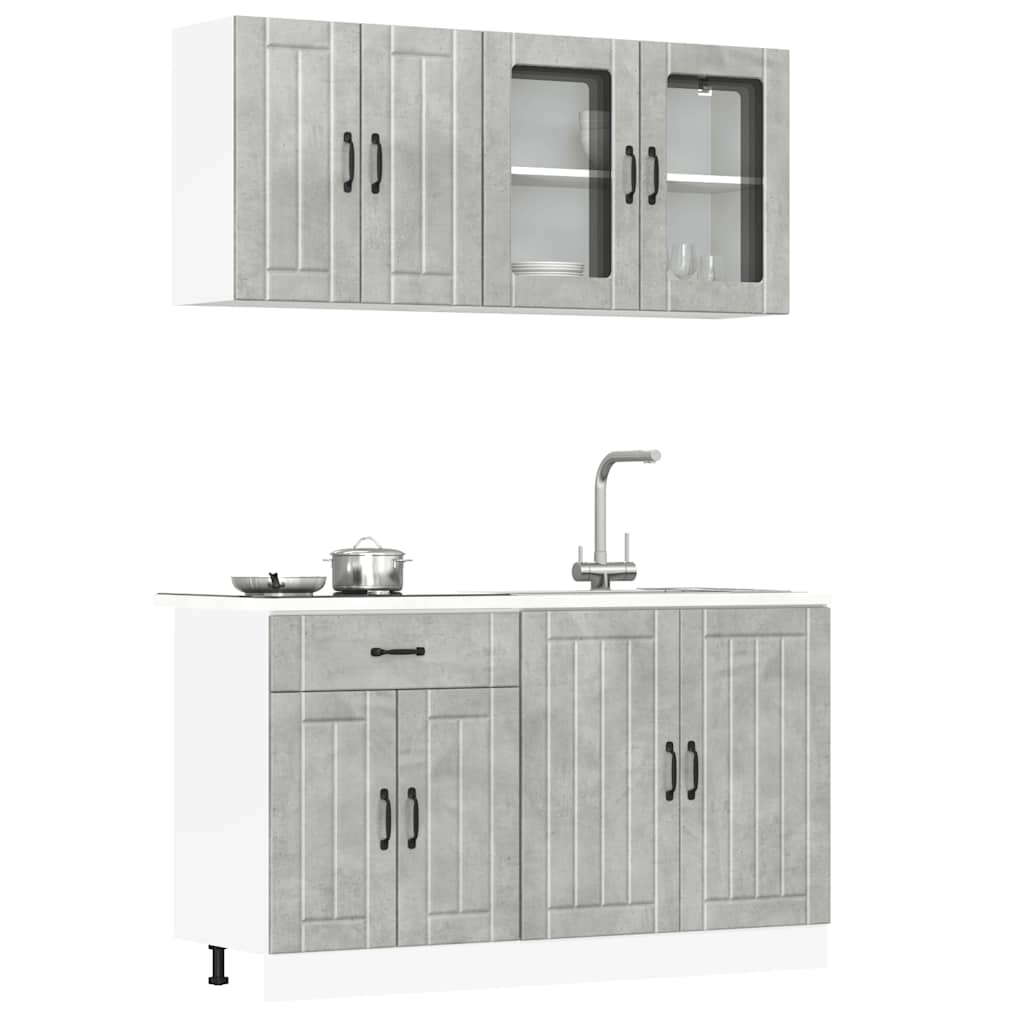 Set Mobili Da Cucina 4 Pz Kalmar Legno Vecchio In Truciolato
