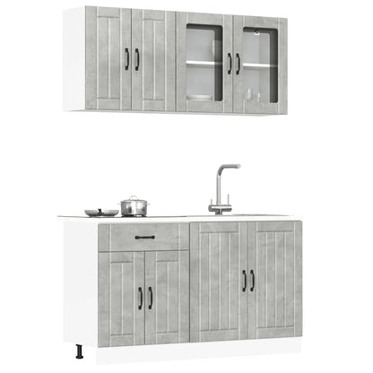 Set Mobili Da Cucina 4 Pz Kalmar Legno Vecchio In Truciolato