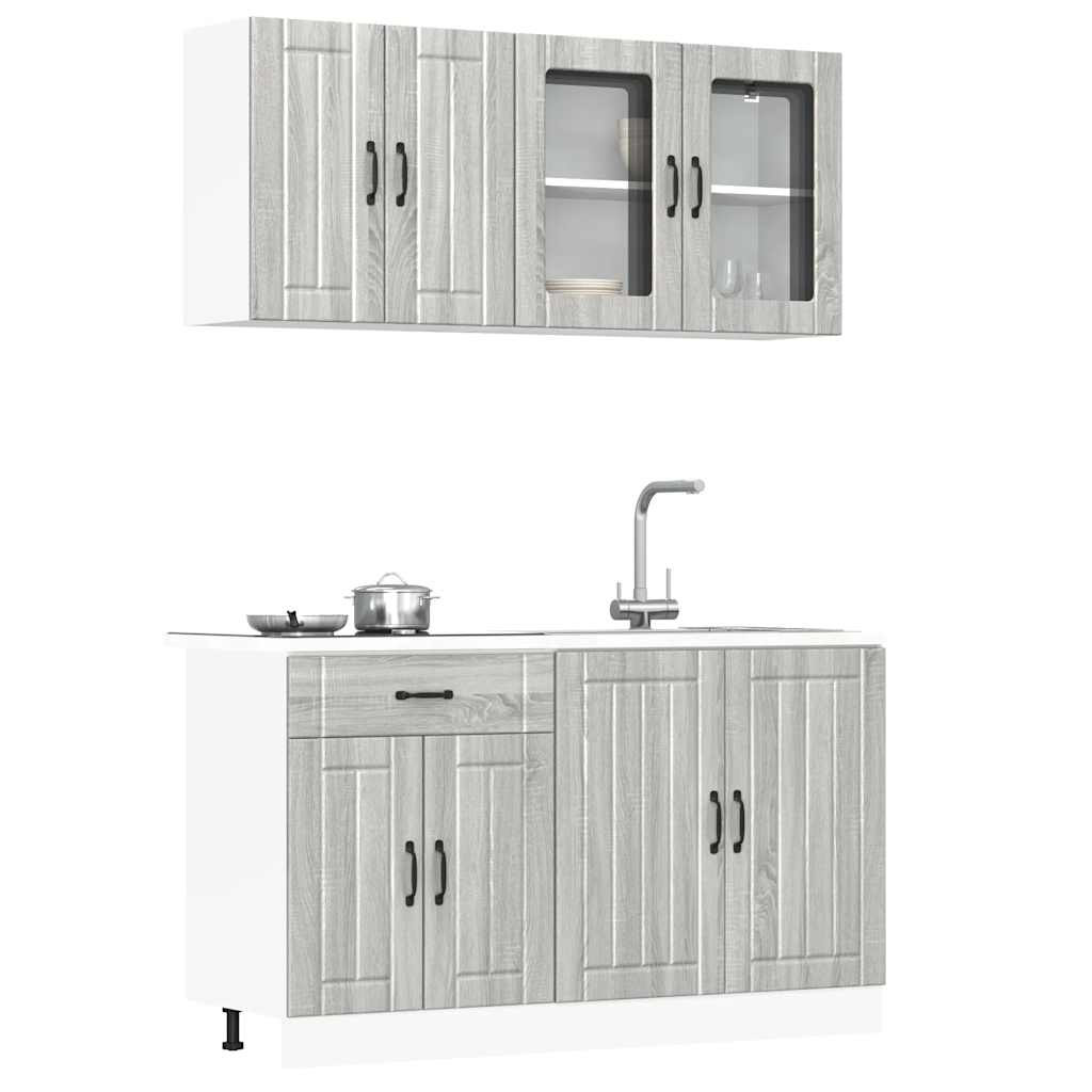 Set Mobili Da Cucina 4 Pz Kalmar Legno Vecchio In Truciolato