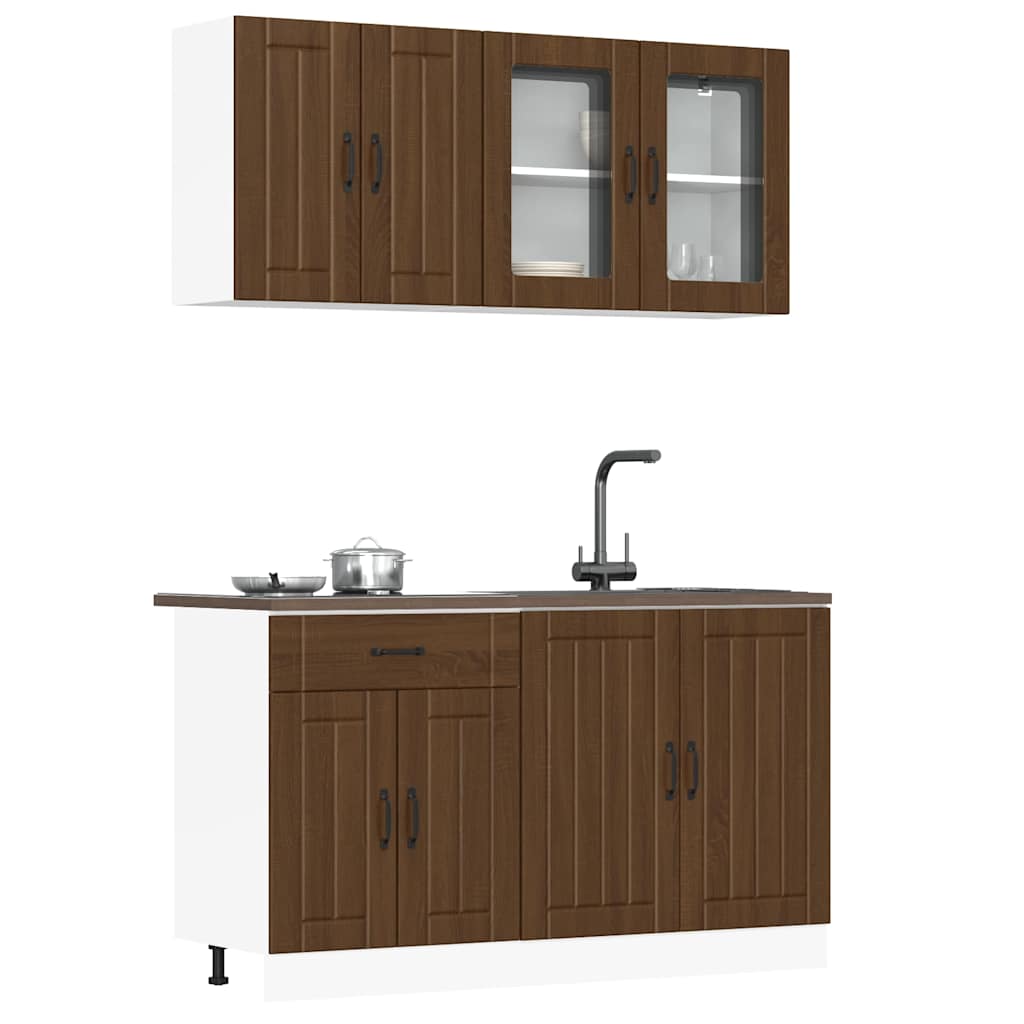Set Mobili Da Cucina 4 Pz Kalmar Legno Vecchio In Truciolato