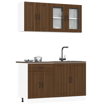 Set Mobili Da Cucina 4 Pz Kalmar Legno Vecchio In Truciolato