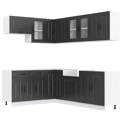 Set Mobili Da Cucina 11 Pz Kalmar Neri Legno Multistrato