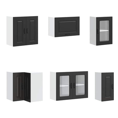 Set Mobili Da Cucina 11 Pz Kalmar Neri Legno Multistrato