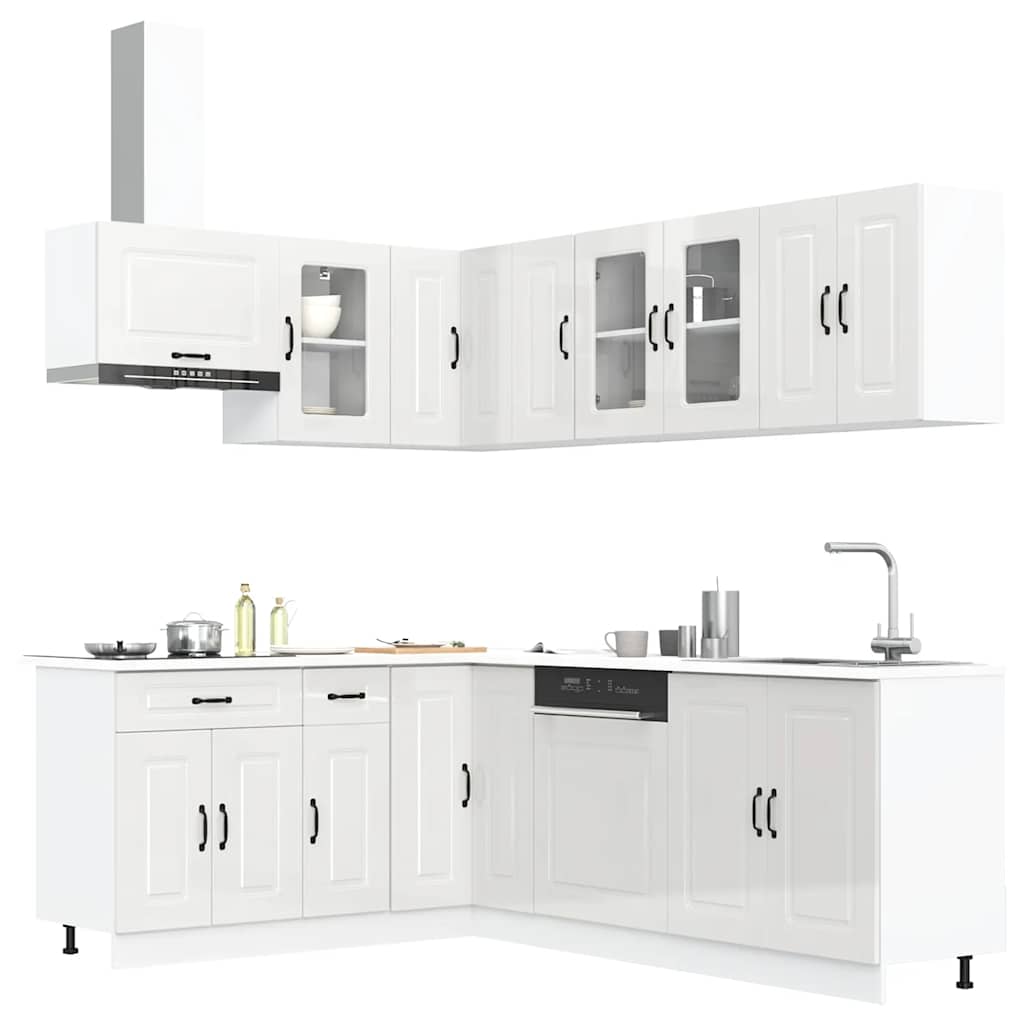 Set Mobili Da Cucina 11 Pz Kalmar Neri Legno Multistrato