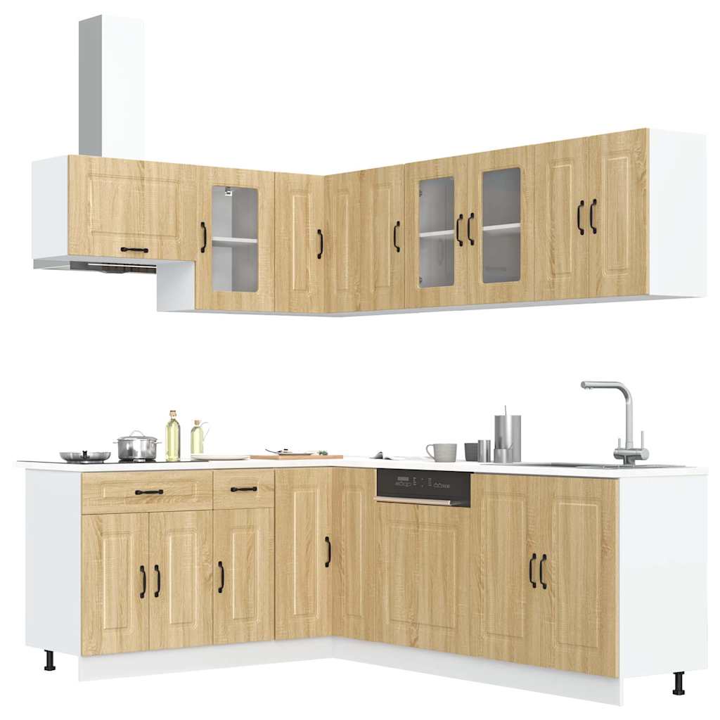 Set Mobili Da Cucina 11 Pz Kalmar Neri Legno Multistrato