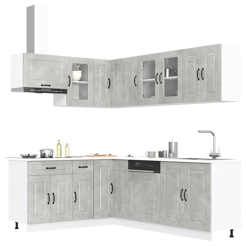 Set Mobili Da Cucina 11 Pz Kalmar Neri Legno Multistrato
