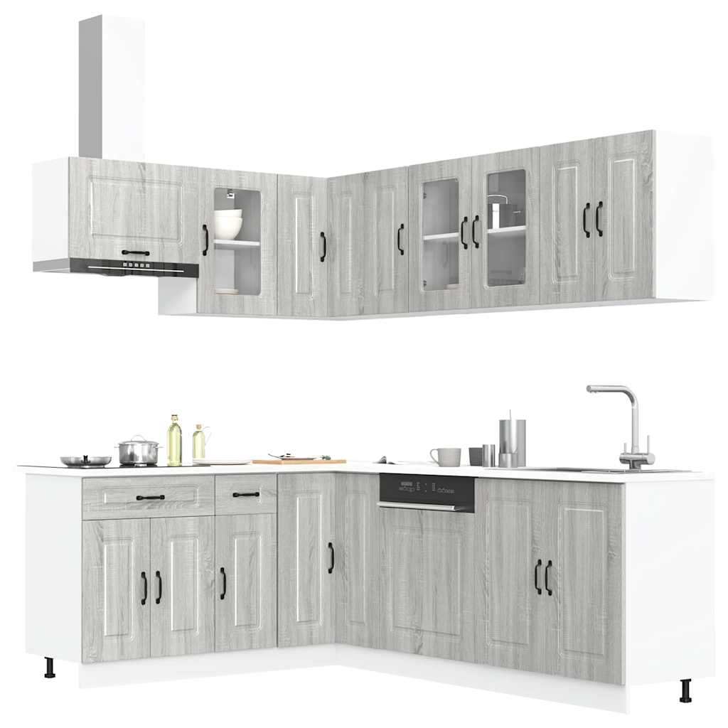 Set Mobili Da Cucina 11 Pz Kalmar Neri Legno Multistrato