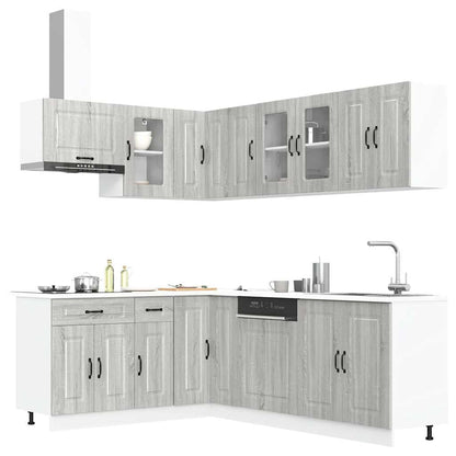Set Mobili Da Cucina 11 Pz Kalmar Neri Legno Multistrato