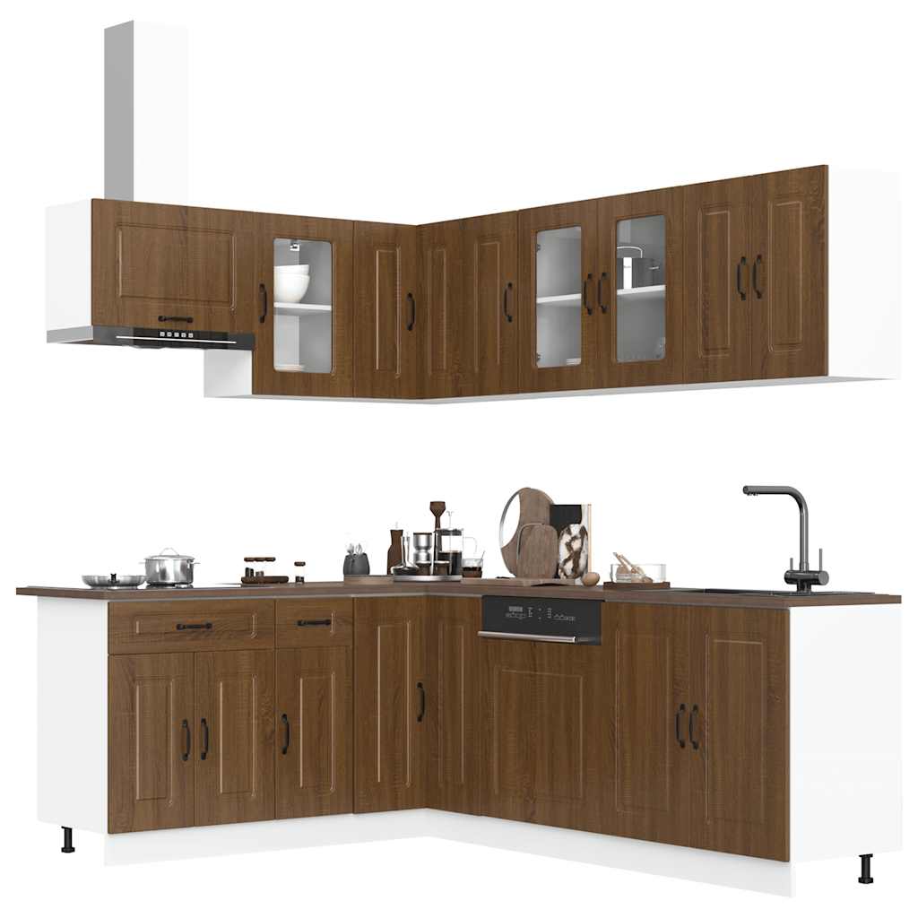 Set Mobili Da Cucina 11 Pz Kalmar Neri Legno Multistrato