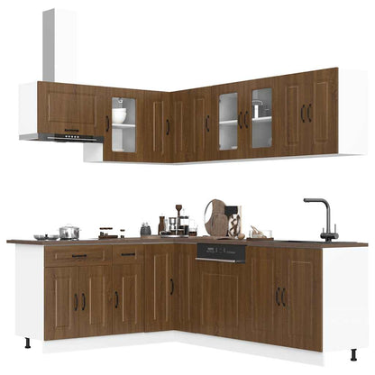 Set Mobili Da Cucina 11 Pz Kalmar Neri Legno Multistrato