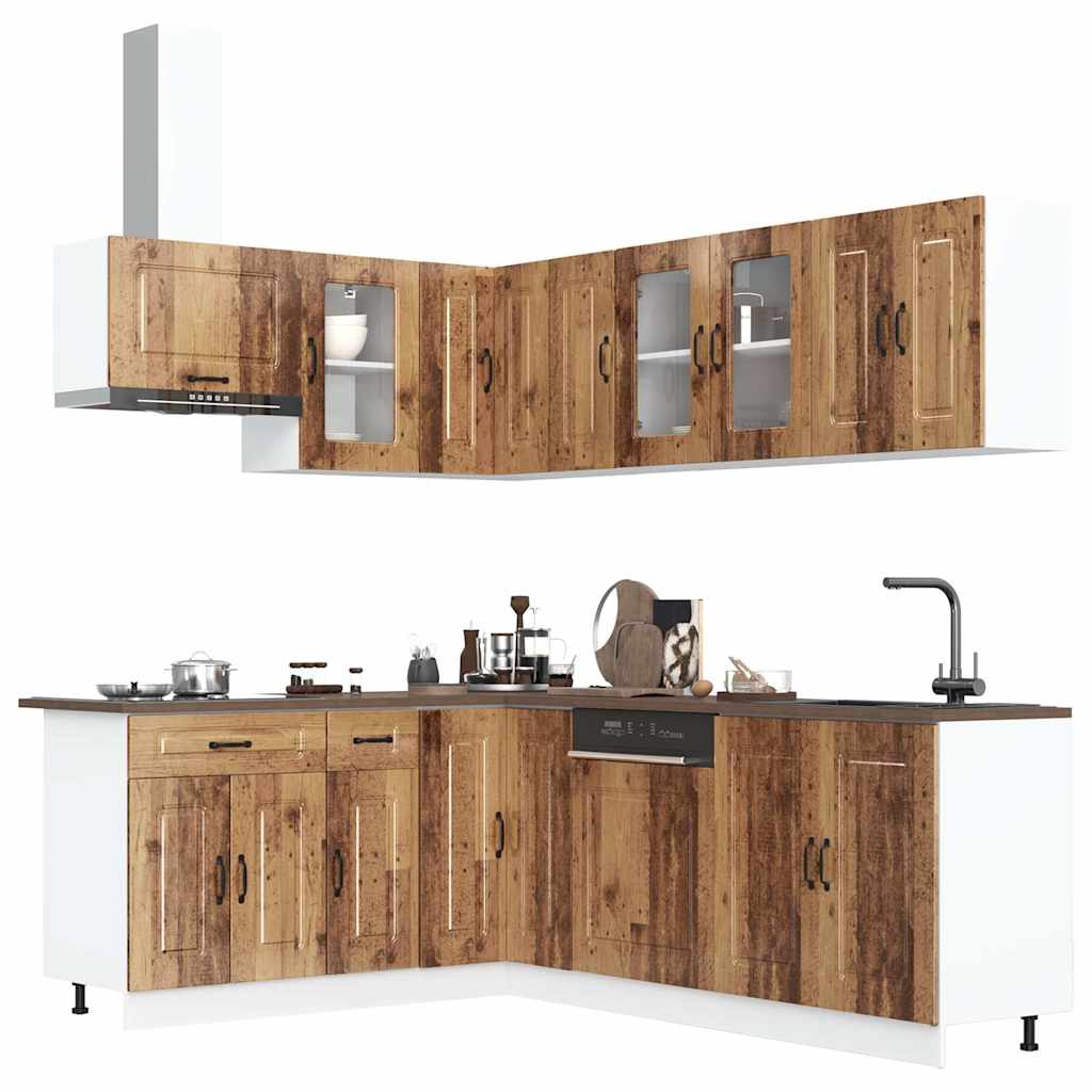 Set Mobili Da Cucina 11 Pz Kalmar Neri Legno Multistrato