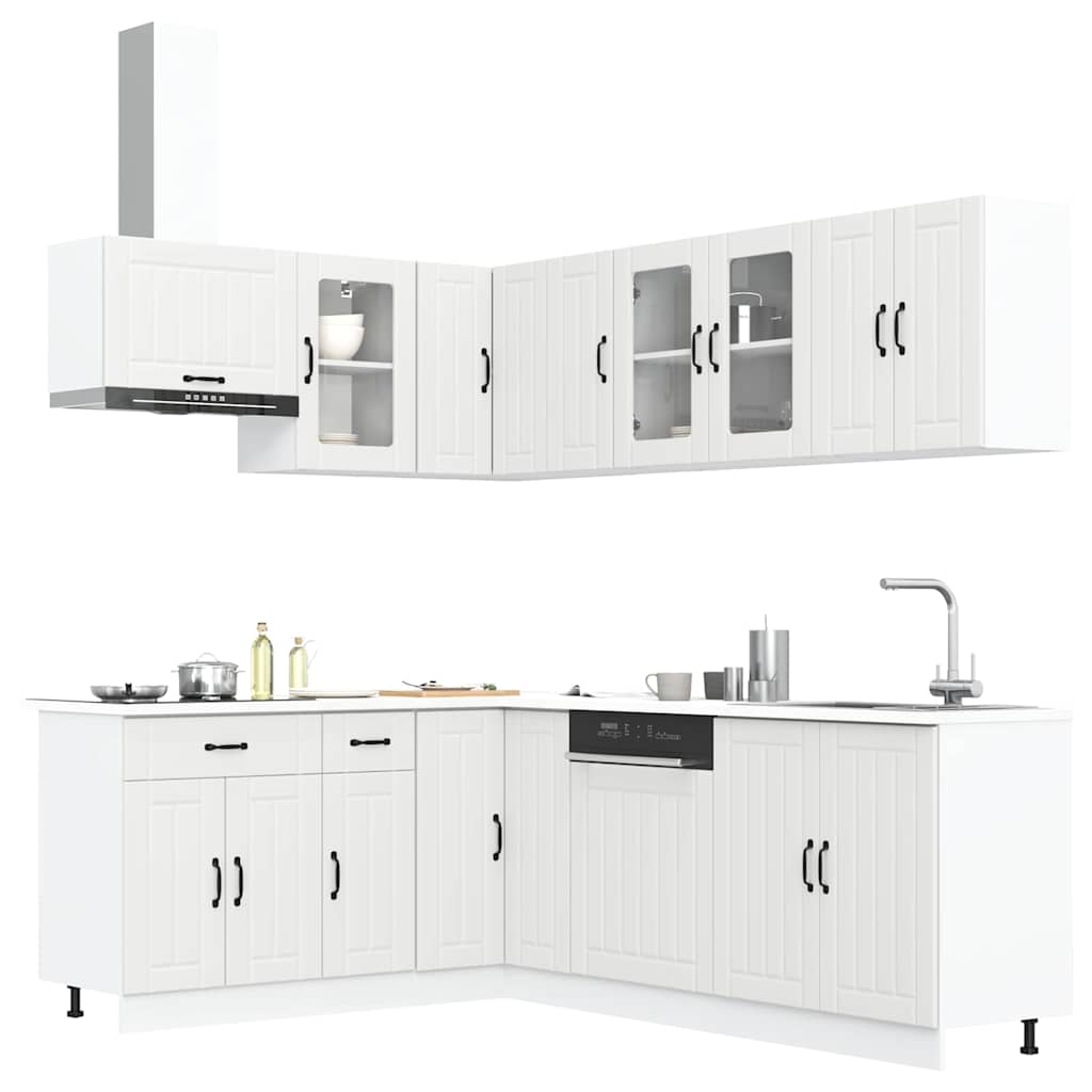 Set Mobili Da Cucina 11 Pz Lucca Neri Legno Multistrato
