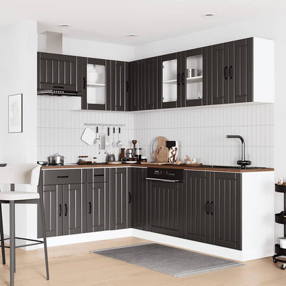 Set Mobili Da Cucina 11 Pz Lucca Neri Legno Multistrato