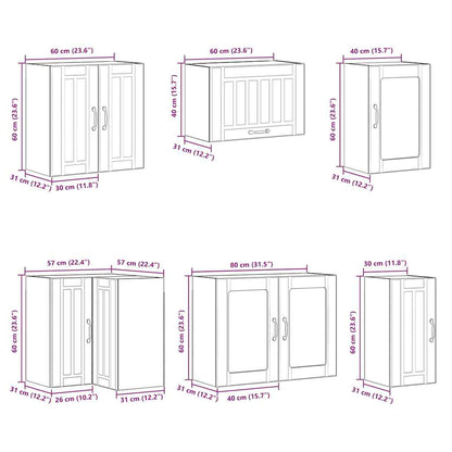 Set Mobili Da Cucina 11 Pz Lucca Neri Legno Multistrato