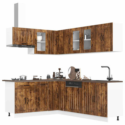 Set Mobili Da Cucina 11 Pz Lucca Neri Legno Multistrato