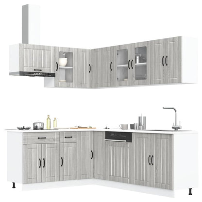 Set Mobili Da Cucina 11 Pz Lucca Neri Legno Multistrato