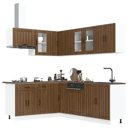 Set Mobili Da Cucina 11 Pz Lucca Neri Legno Multistrato