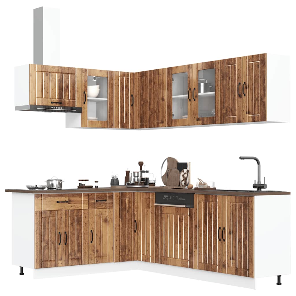 Set Mobili Da Cucina 11 Pz Lucca Neri Legno Multistrato