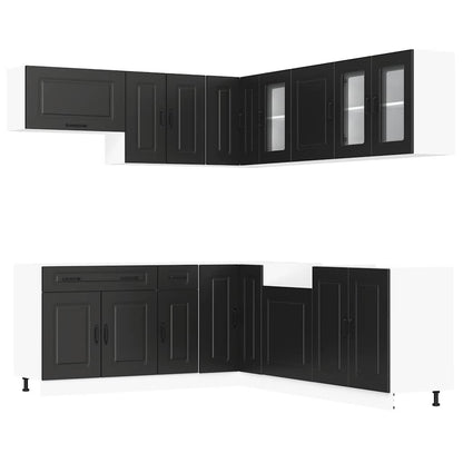 Set Mobili Da Cucina 11 Pz Kalmar Neri Legno Multistrato