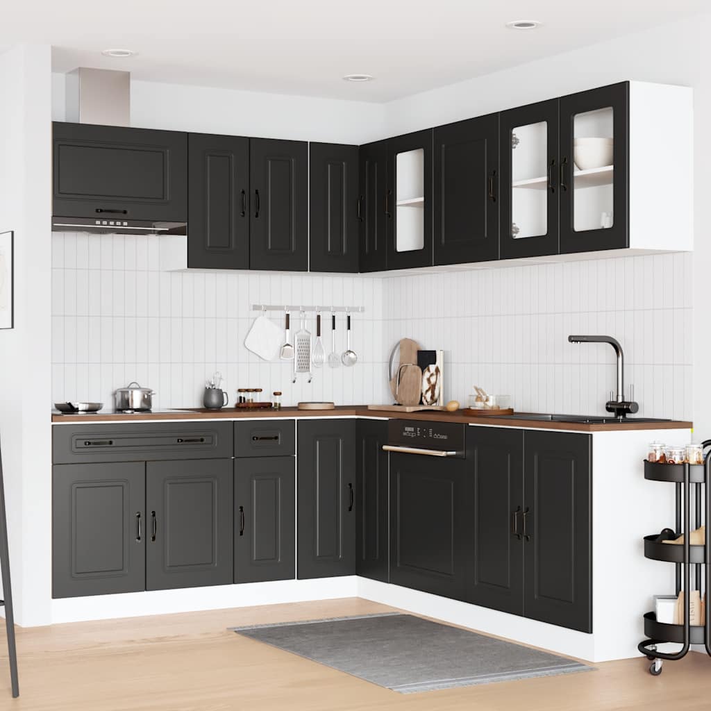 Set Mobili Da Cucina 11 Pz Kalmar Neri Legno Multistrato