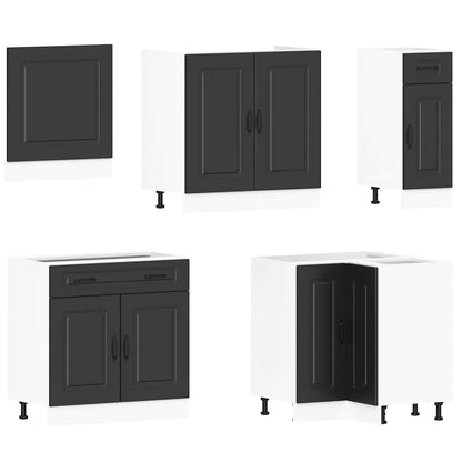 Set Mobili Da Cucina 11 Pz Kalmar Neri Legno Multistrato