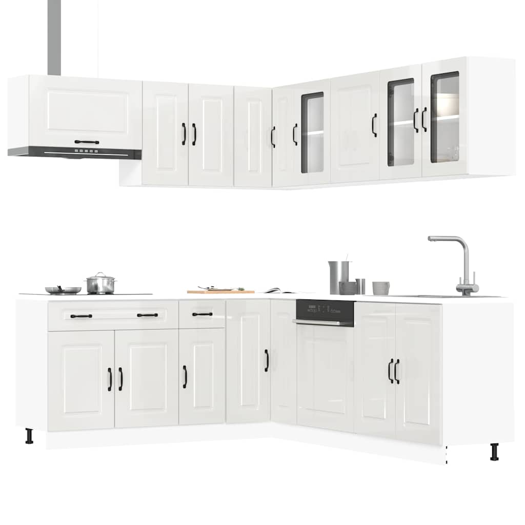 Set Mobili Da Cucina 11 Pz Kalmar Neri Legno Multistrato