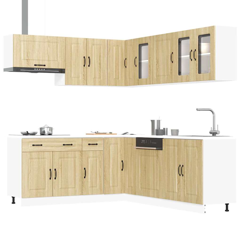 Set Mobili Da Cucina 11 Pz Kalmar Neri Legno Multistrato