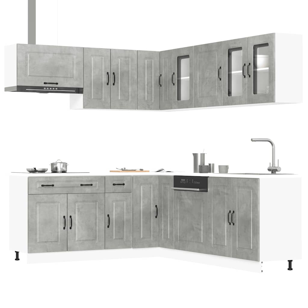 Set Mobili Da Cucina 11 Pz Kalmar Neri Legno Multistrato