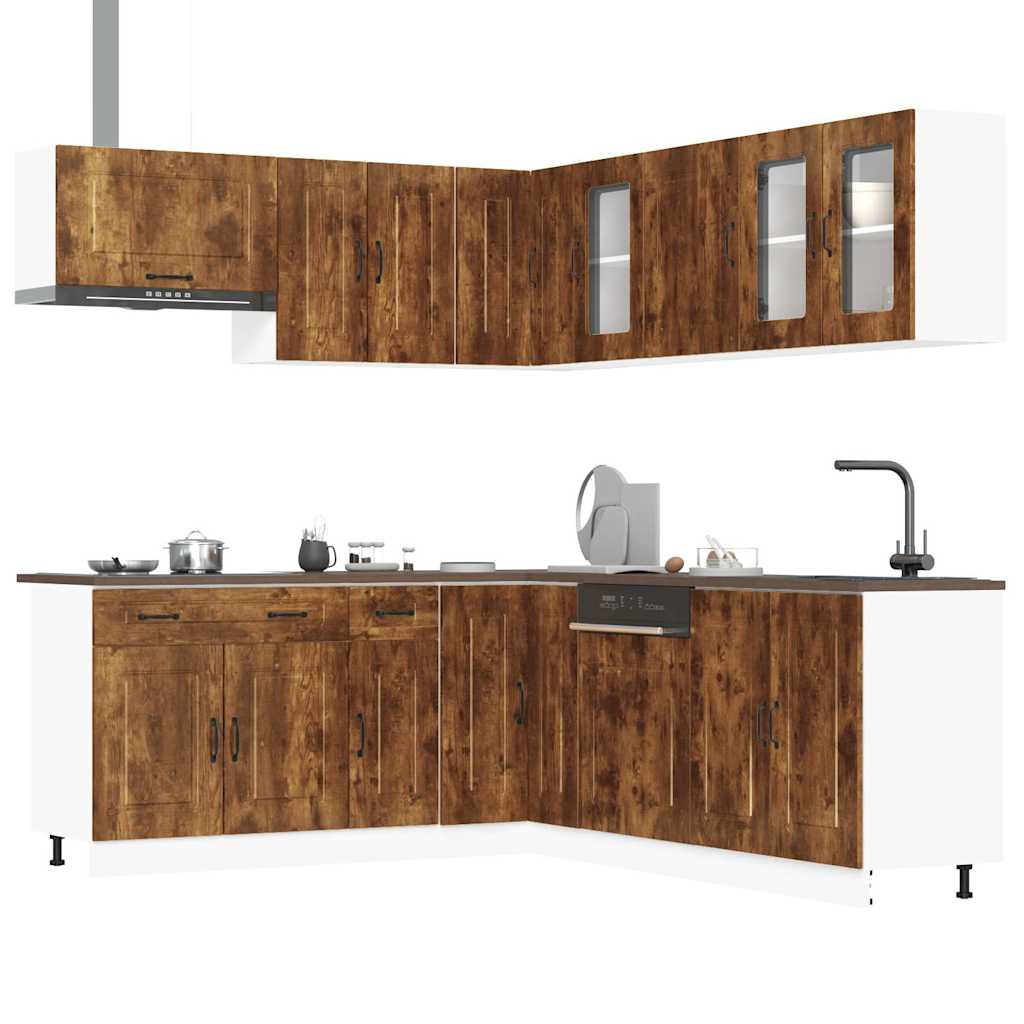 Set Mobili Da Cucina 11 Pz Kalmar Neri Legno Multistrato