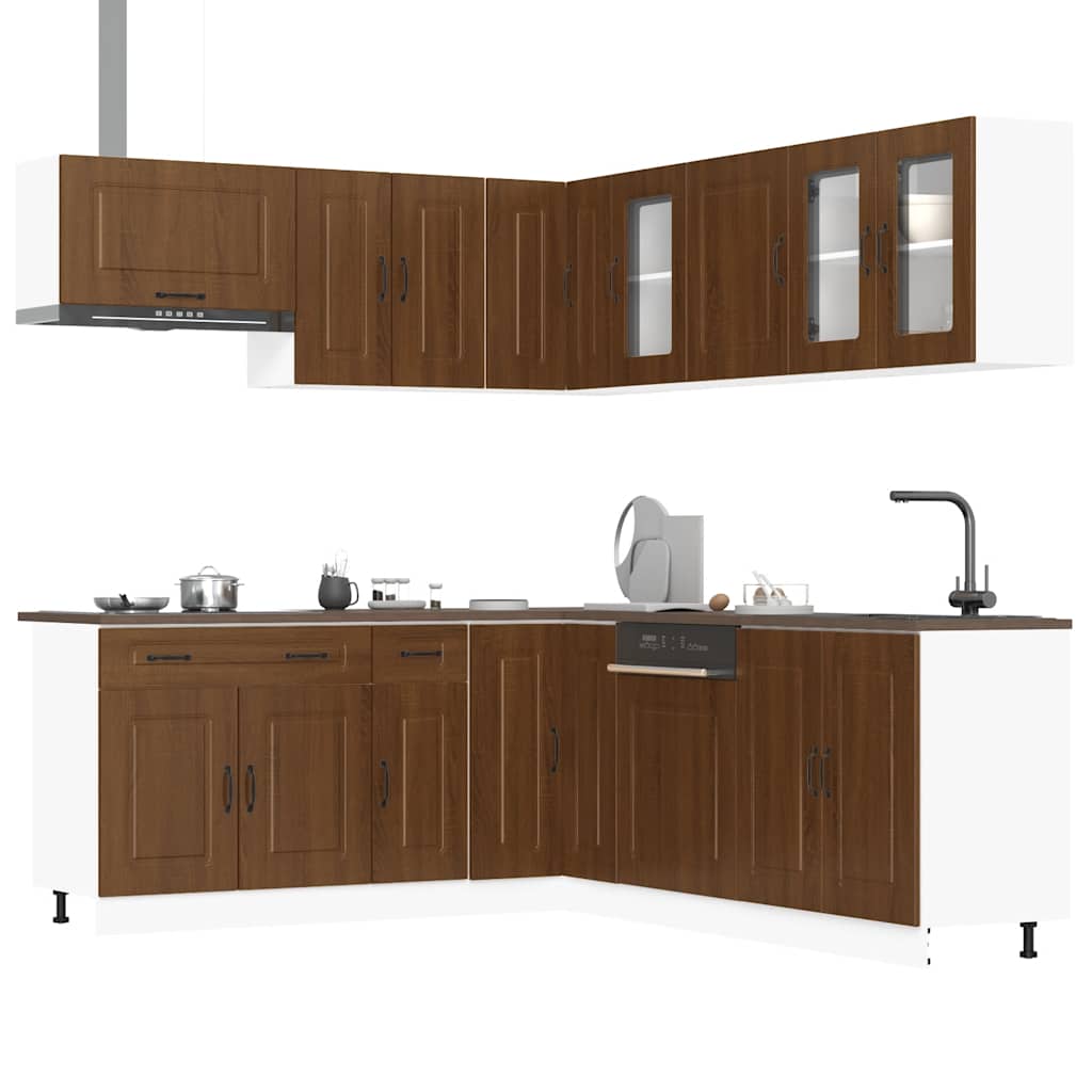 Set Mobili Da Cucina 11 Pz Kalmar Neri Legno Multistrato