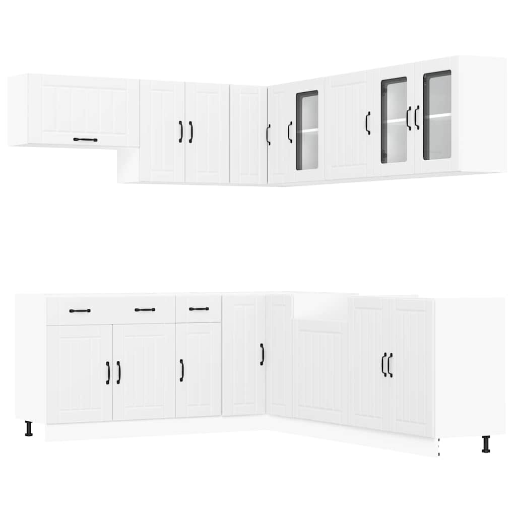 Set Mobili Da Cucina 11 Pz Lucca Bianchi Legno Multistrato