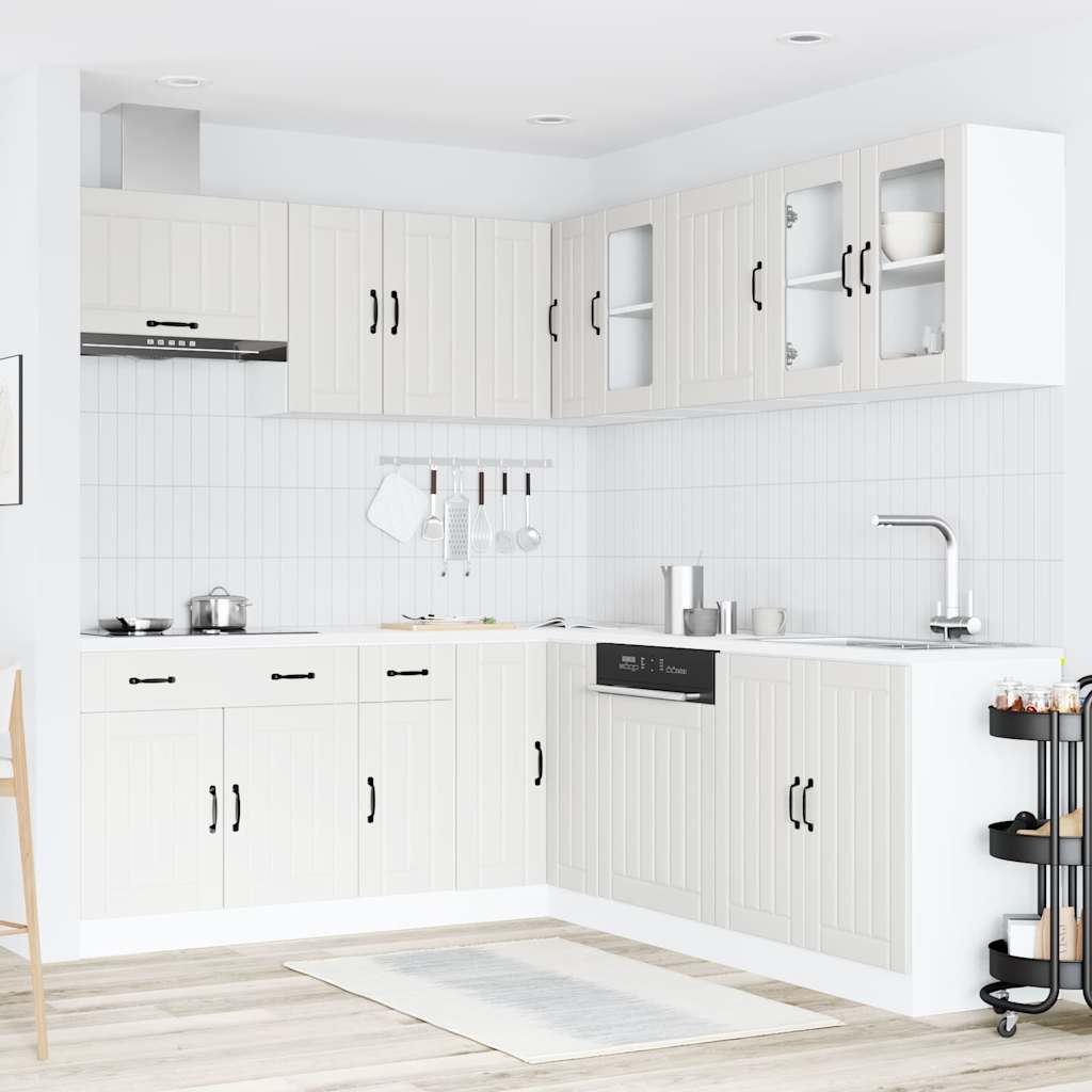Set Mobili Da Cucina 11 Pz Lucca Bianchi Legno Multistrato
