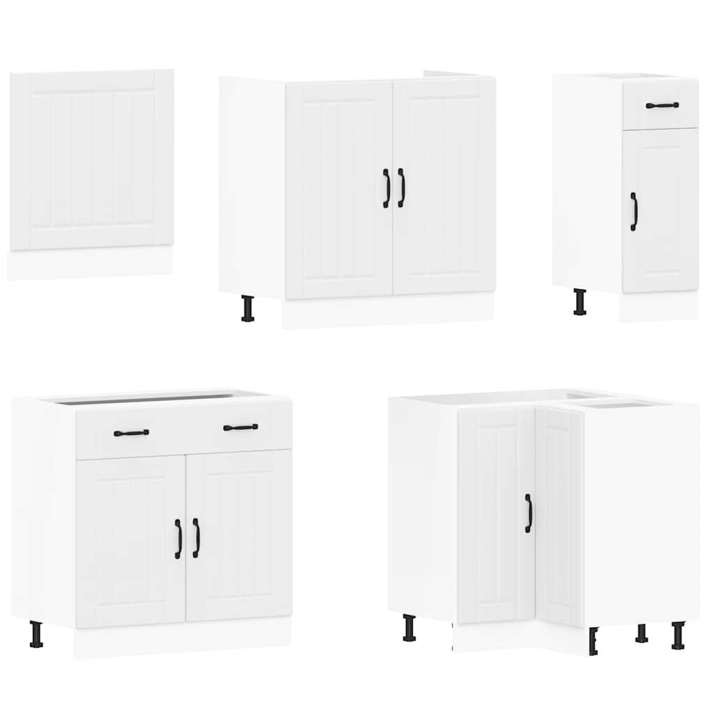 Set Mobili Da Cucina 11 Pz Lucca Bianchi Legno Multistrato