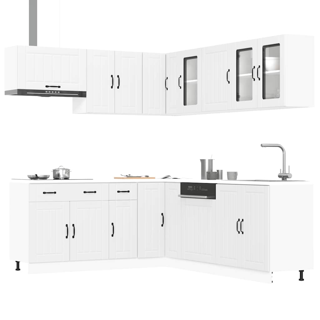 Set Mobili Da Cucina 11 Pz Lucca Bianchi Legno Multistrato