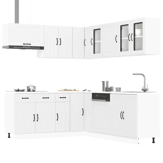 Set Mobili Da Cucina 11 Pz Lucca Bianchi Legno Multistrato