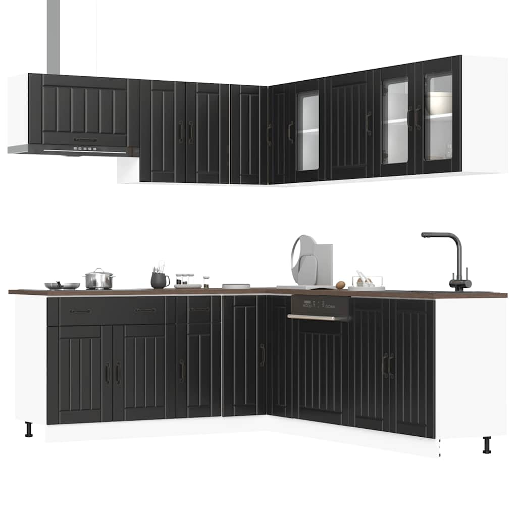 Set Mobili Da Cucina 11 Pz Lucca Bianchi Legno Multistrato