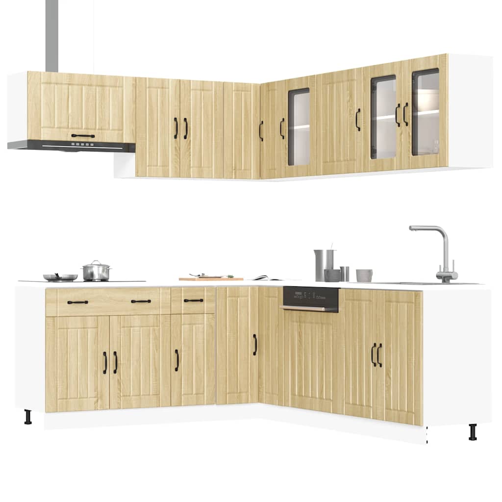 Set Mobili Da Cucina 11 Pz Lucca Bianchi Legno Multistrato