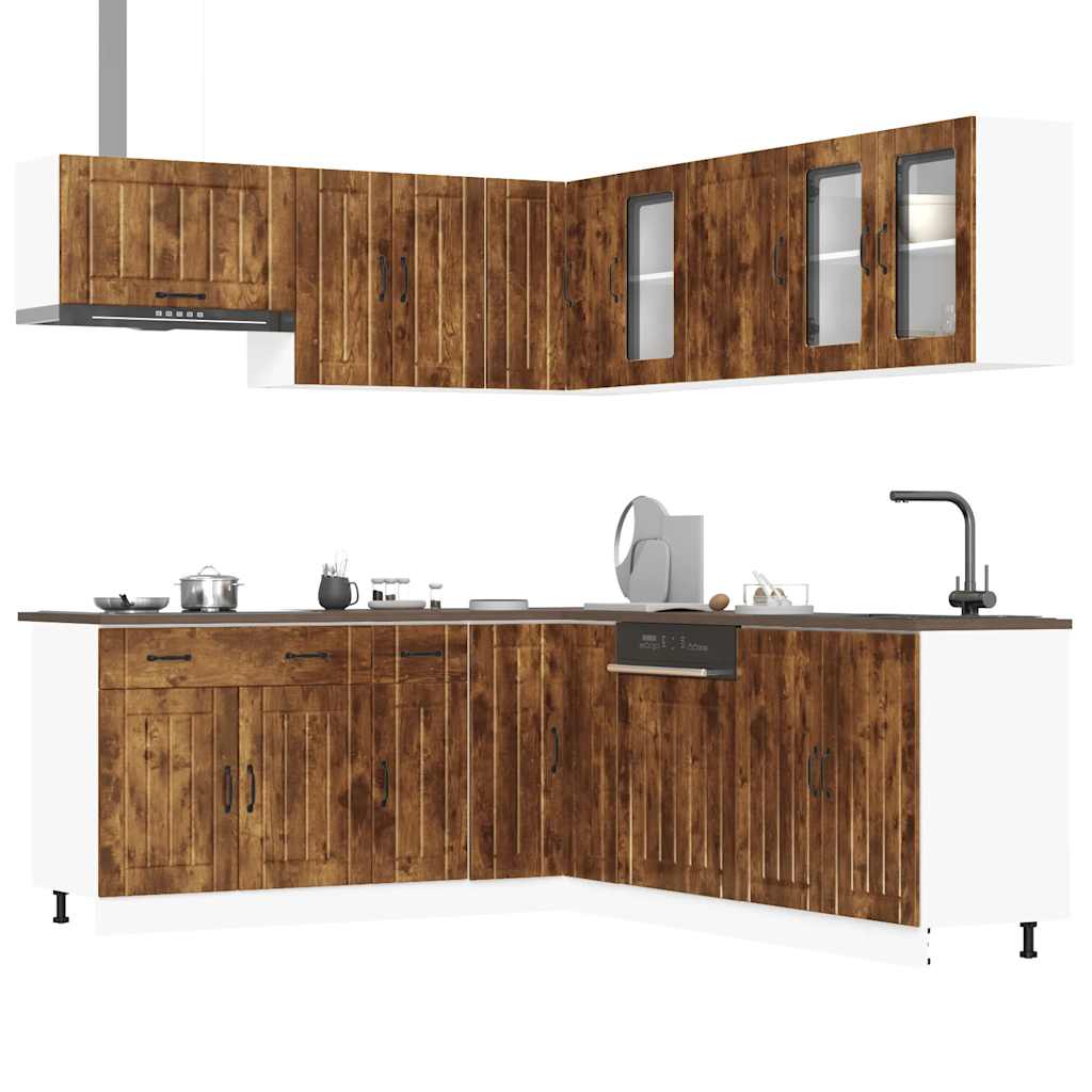 Set Mobili Da Cucina 11 Pz Lucca Bianchi Legno Multistrato