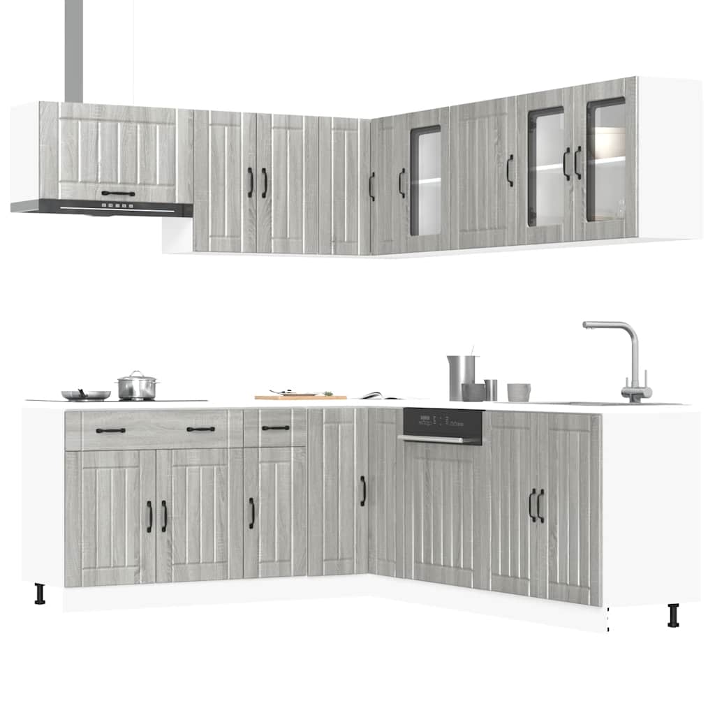Set Mobili Da Cucina 11 Pz Lucca Bianchi Legno Multistrato