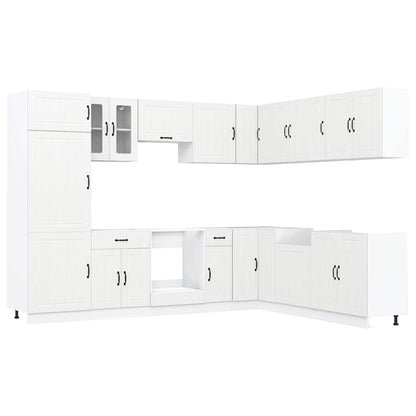 Set Mobili Da Cucina 14 Pz Lucca Bianchi Legno Multistrato