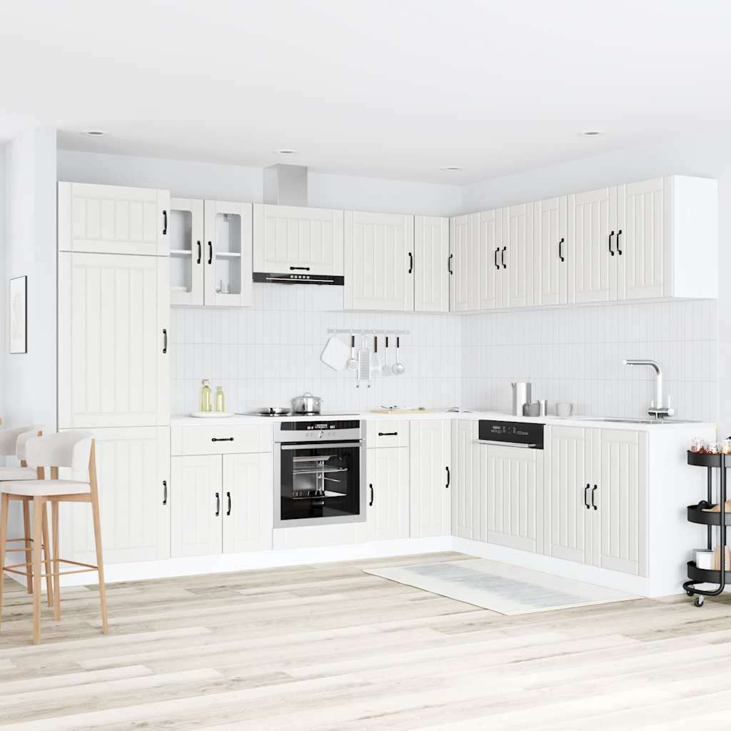 Set Mobili Da Cucina 14 Pz Lucca Bianchi Legno Multistrato