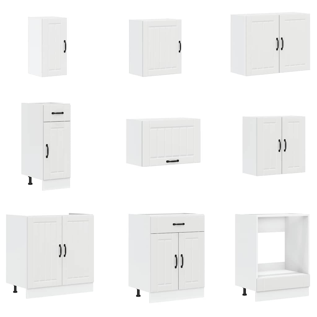 Set Mobili Da Cucina 14 Pz Lucca Bianchi Legno Multistrato