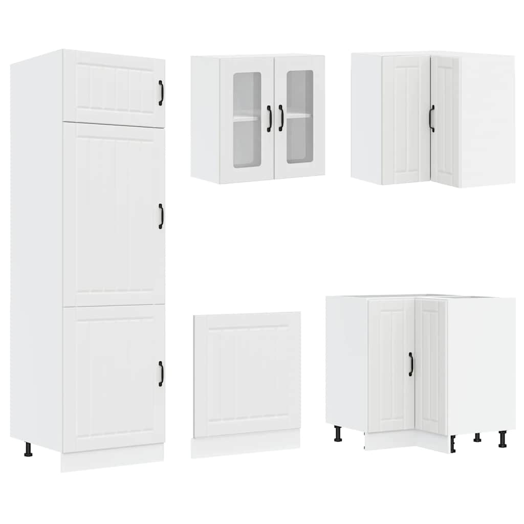 Set Mobili Da Cucina 14 Pz Lucca Bianchi Legno Multistrato
