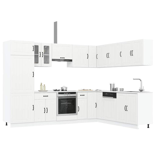 Set Mobili Da Cucina 14 Pz Lucca Bianchi Legno Multistrato